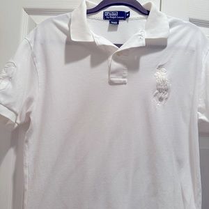POLO RALPH LAUREN Big Pony Men's White Polo Shirt  Size Medium
